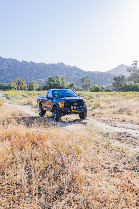 Ford F-150 Front Bumper - DV8 Offroad - Tube, Prerunner - Micro-texture black with gray skid plate accents - `21-`23